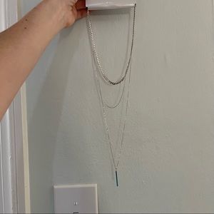 Rue21 triple chain silver necklace NWT
